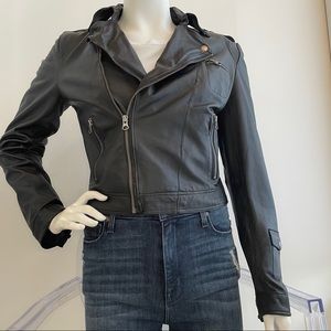 Jakett New York Black Josey Washed Leather Jacket